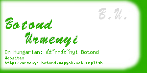 botond urmenyi business card